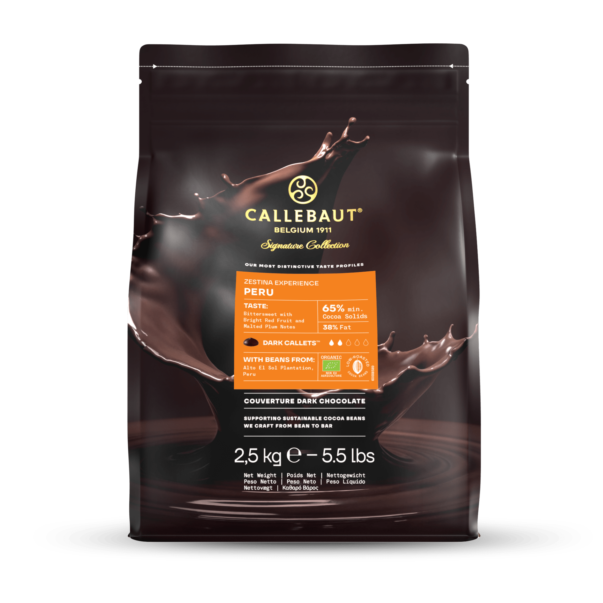 Callebaut Signature Collection - Özel Seri - Dark Origin Chocolate - Zestina Peru - 2.5kg - Drop