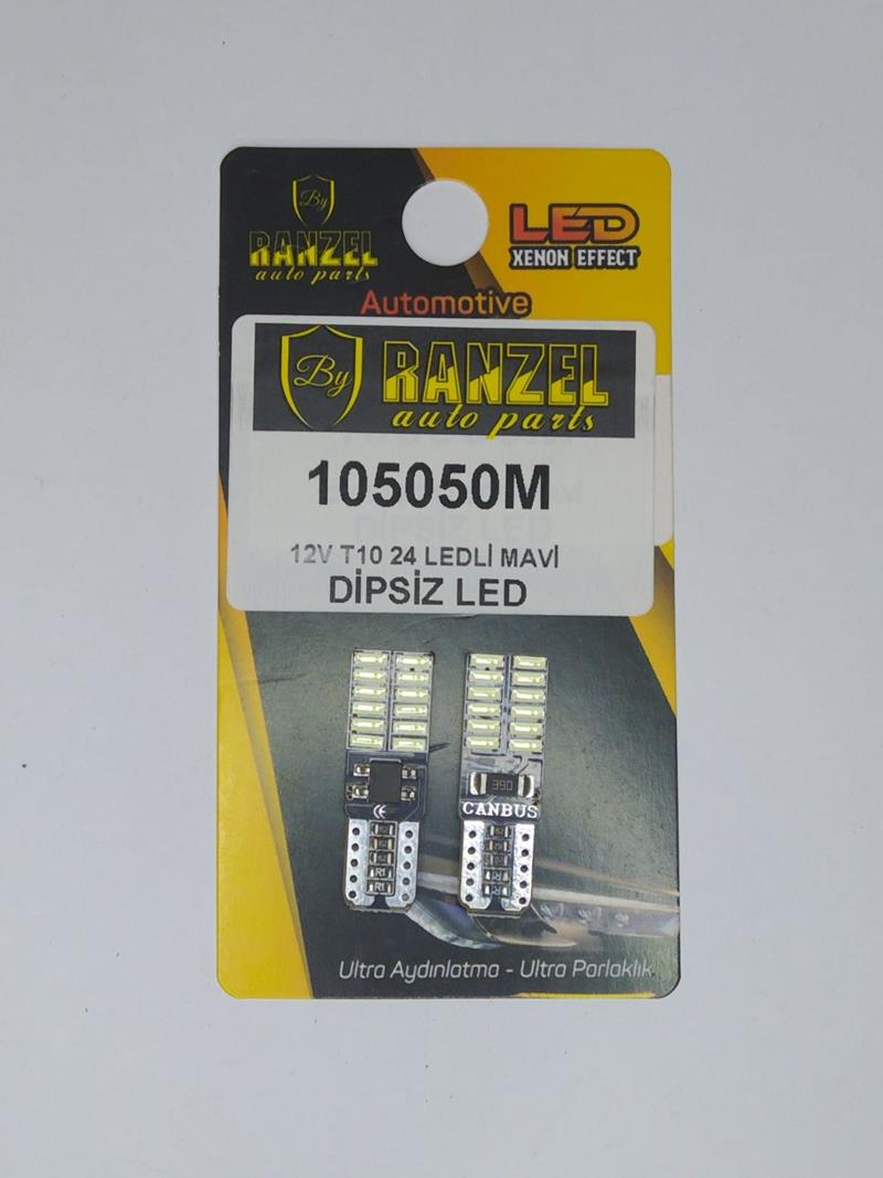  Ampul 24 V Led Dipsiz Mavi