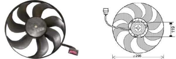  Fan Motoru Golf 5 Caddy 3 Golf 5 Passat 05- 12V 295 Mm