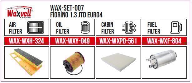  Filitre Set Fiorino 1.3 Jtd Euro4 (Hava+Yağ+Polen+ Yakıt)