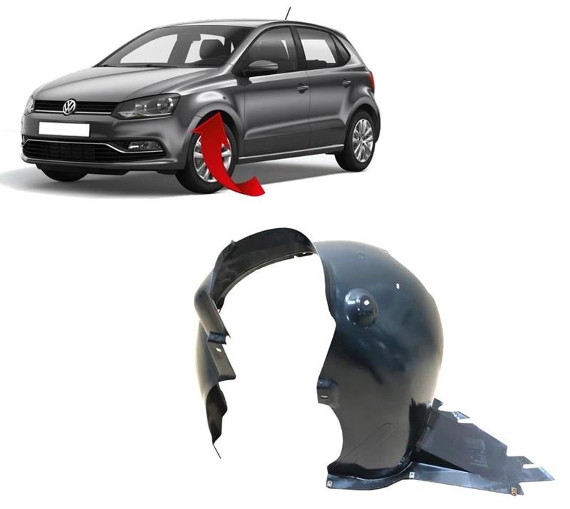 6R0809957C-6R0809957F Volkswagen Polo 6 10-18 6R0809957F تلبيسة ، واقي من الطين ، أمامي يسار.