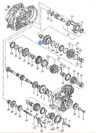 Подшипник, ступенчатая коробка передач VW T4 2.4 - 2.5 02F311213 38X43X25,2