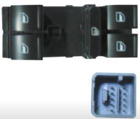  Schalter, Fensterheber , Türen: 4, Fahrerseite, Vorne, Grün SKODA FABIA/ROMSTER 04