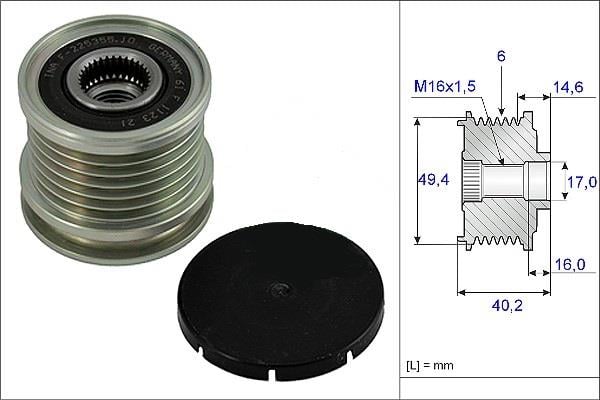  Riemenscheibe, Generator, CADDY III-GOLF IV-T5 1.9 TDI(535012410)