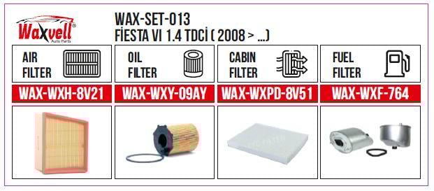  Filter Set FİESTA V 1.4 TDCİ (2002 -) (Air+Oil+Cabin+Fuel)