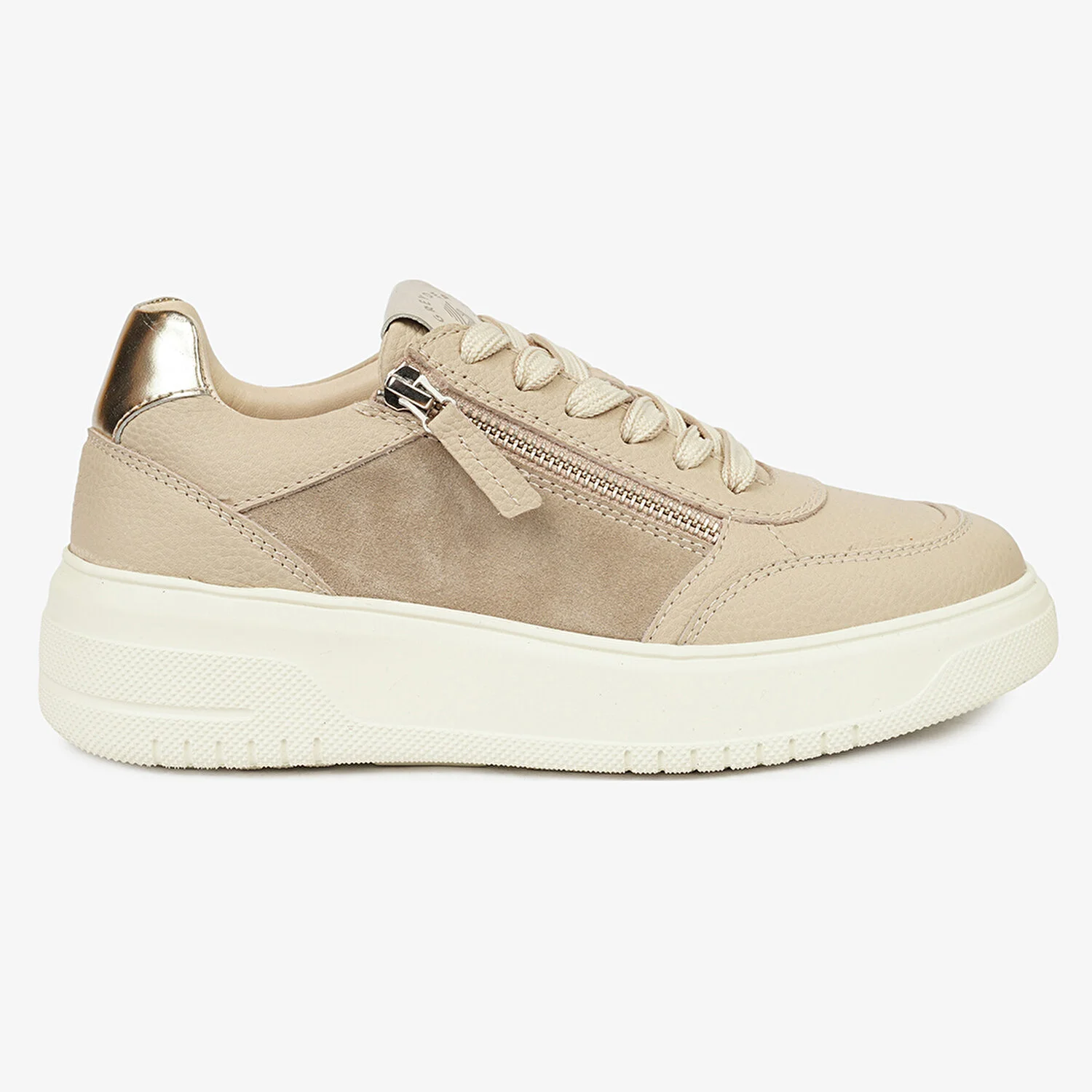 Greyder 33733 Kadın Ekru Hakiki Deri Sneaker Ayakkabı