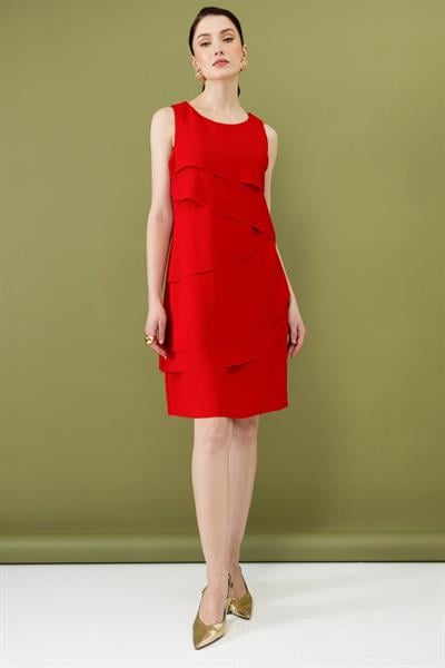 Mİ 82629 ELBİSE SIFIR YAKA KOLSUZ LAZER KESIM KAT KAT