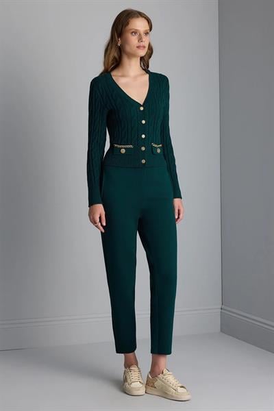 Join Us 2425W033 Beli Kordonlu Cepli Triko Pantolon