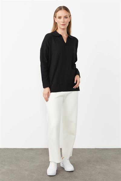 Mutlu Ertan 20076 Gömlek Yaka Triko Bluz