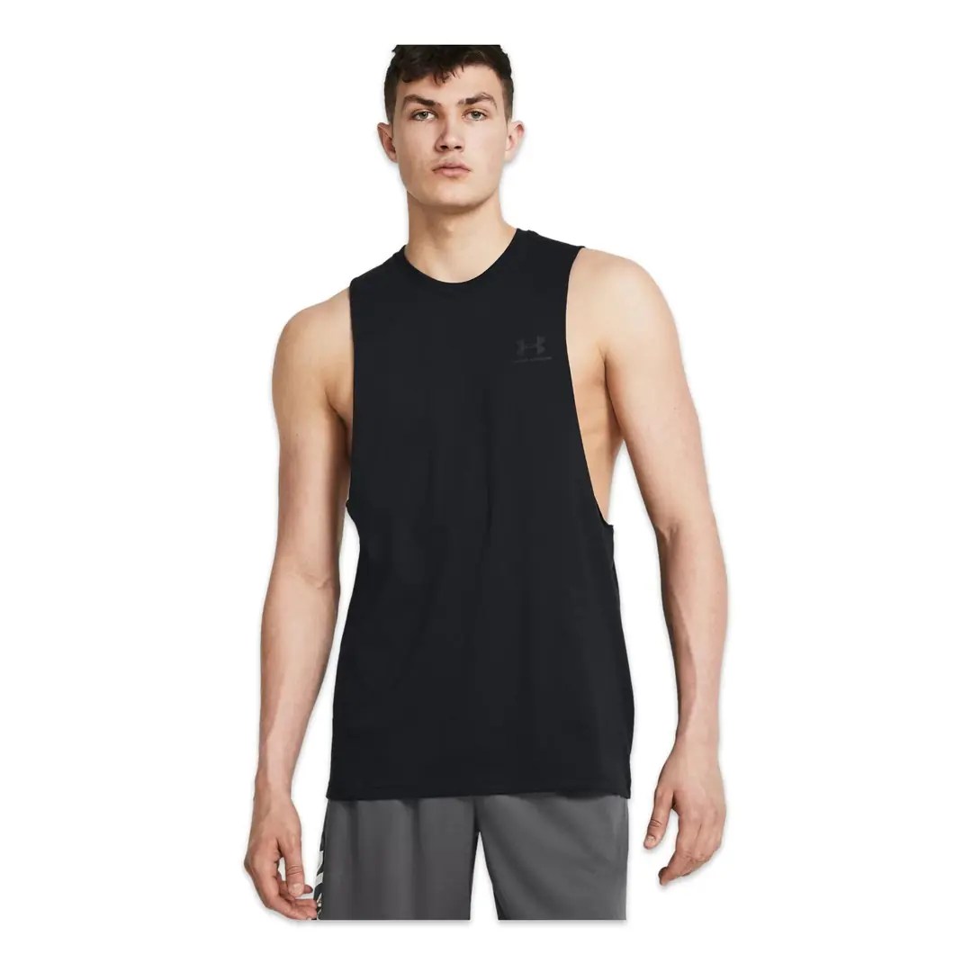 Erkek UA Left Chest Cut Off AtletSİYAH