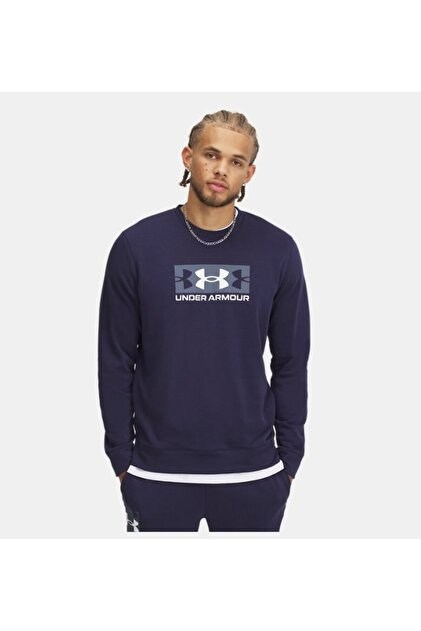 Erkek UA Rival Terry Logo Crew SweatshirtLACİVERT