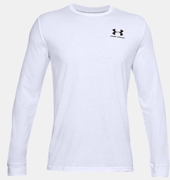 Erkek UA Sportstyle Left Chest Uzun Kollu T-shirtBEYAZ