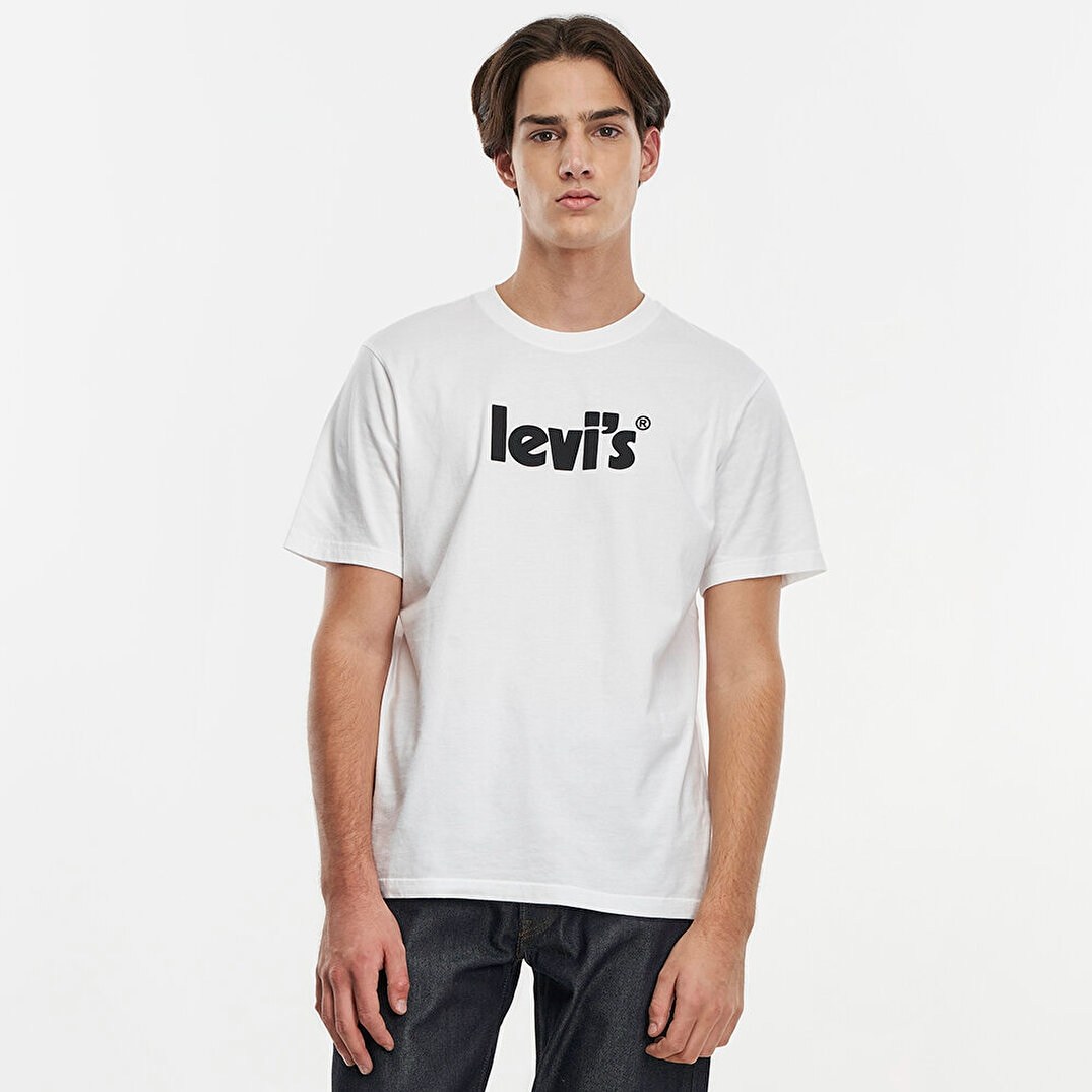 LSE_SS RELAXED FIT TEE LSE POSTER LOGOBEYAZ