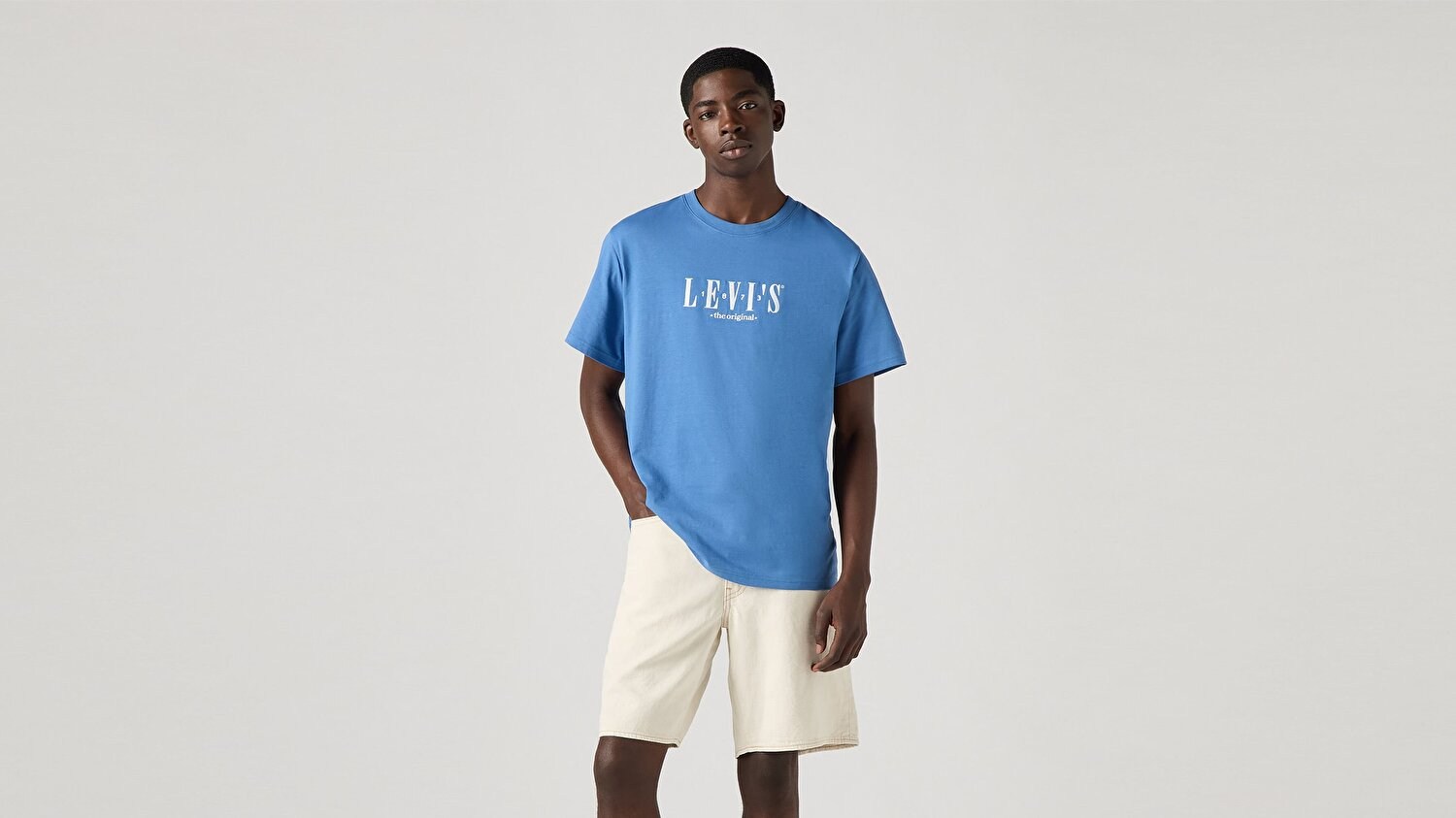 LSE_SS RELAXED FIT TEE SERIF LOGO DUTCHMAVİ