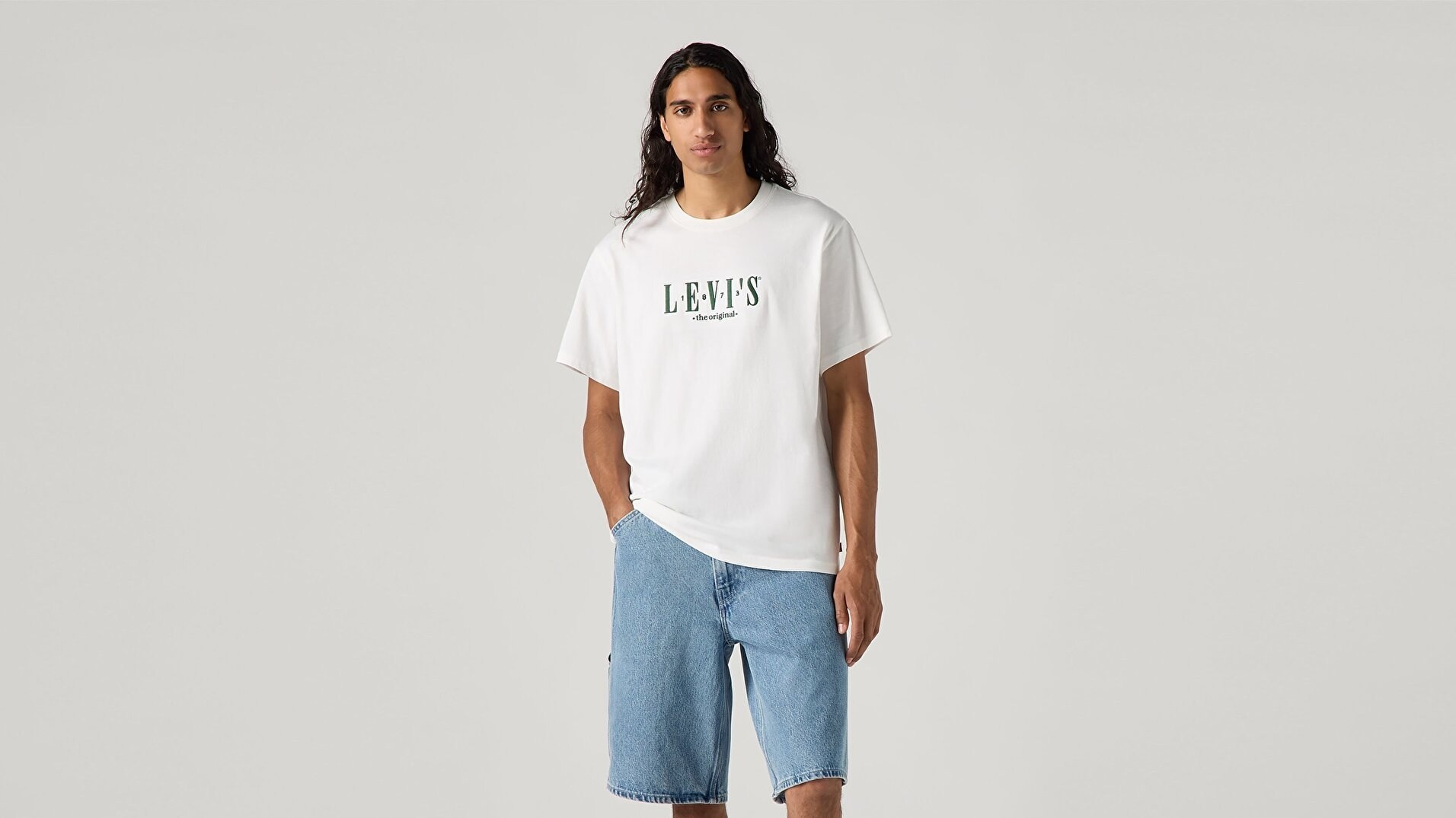 LSE_SS RELAXED FIT TEE SERIF LOGOBEYAZ