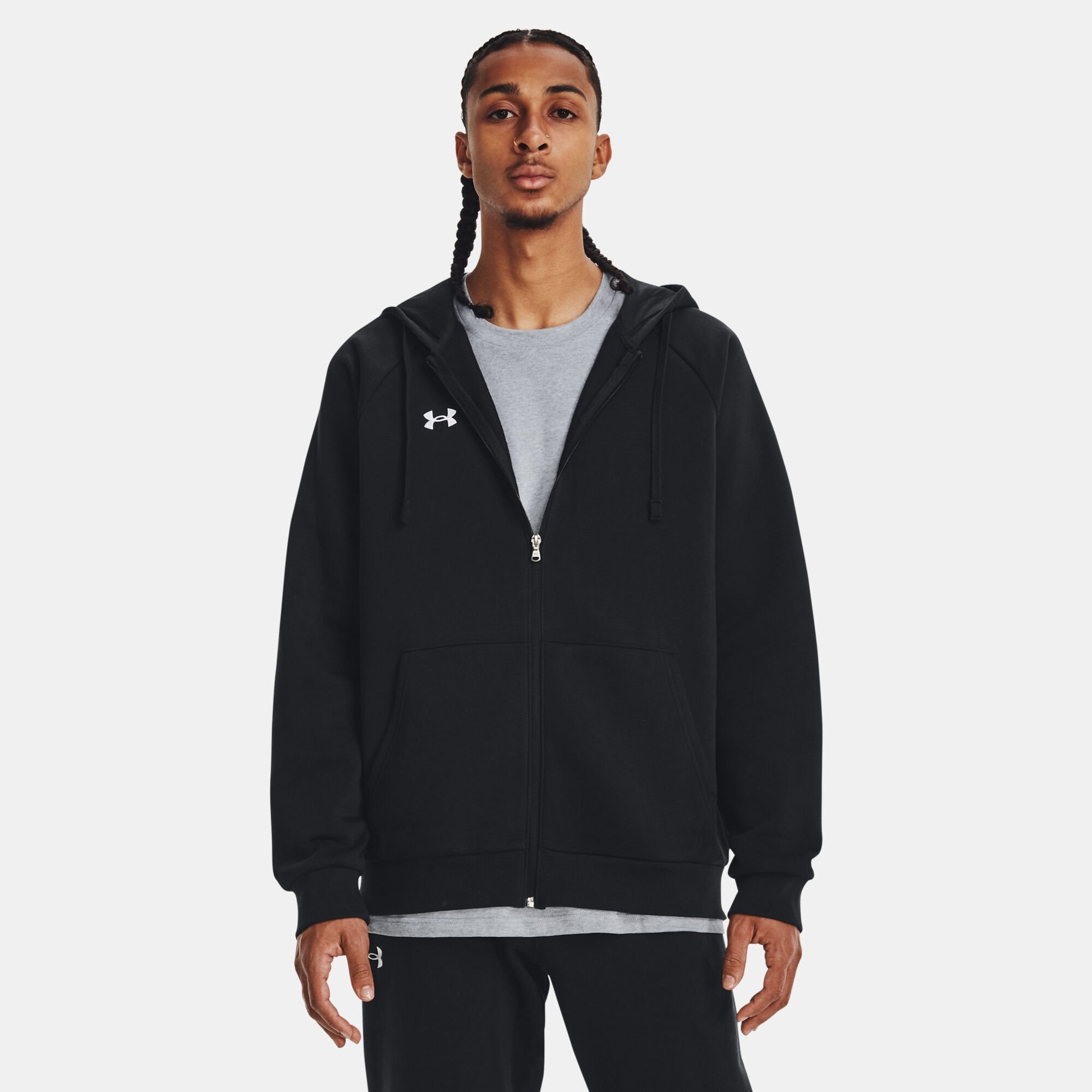 UA Rival Fleece FZ HoodieSİYAH