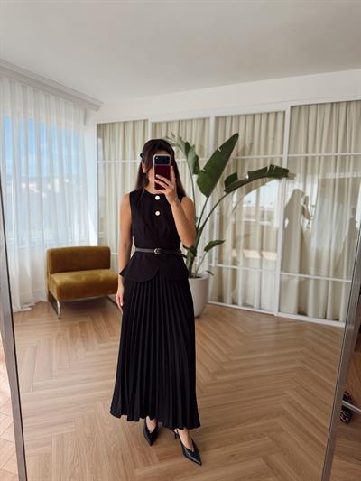 Alba Kemerli Yelek & Etek Takım Elbise