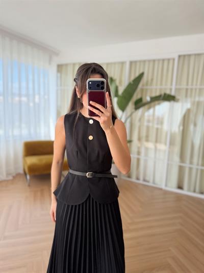 Alba Kemerli Yelek & Etek Takım Elbise