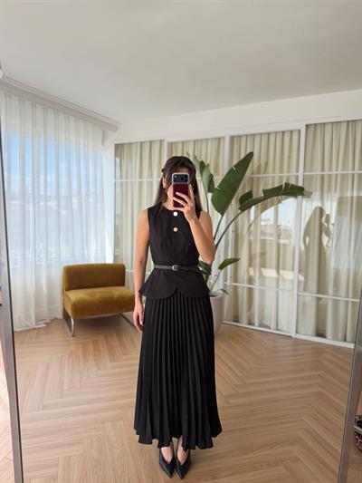 Alba Kemerli Yelek & Etek Takım Elbise