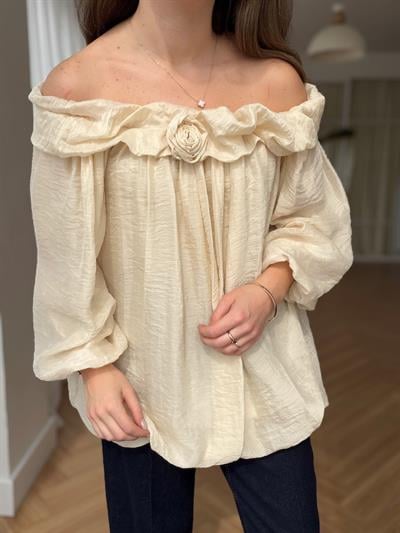 Alisya Krem Rengi Bluz