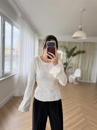 Angel Ekru Triko Bluz