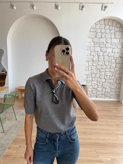 Alice Fularlı Gri Triko