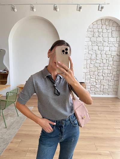 Alice Fularlı Gri Triko