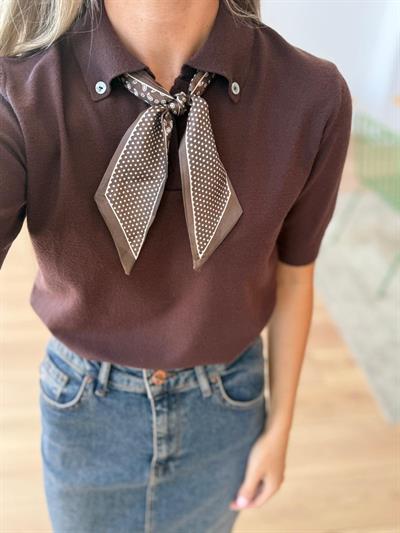 Alice Fularlı Kahverengi Triko