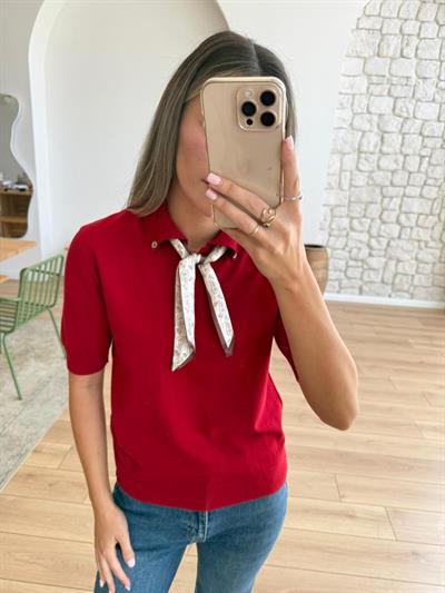 Alice Fularlı Kırmızı Triko
