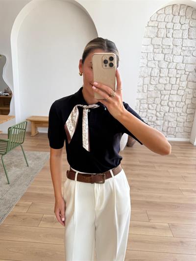 Alice Fularlı Lacivert Triko