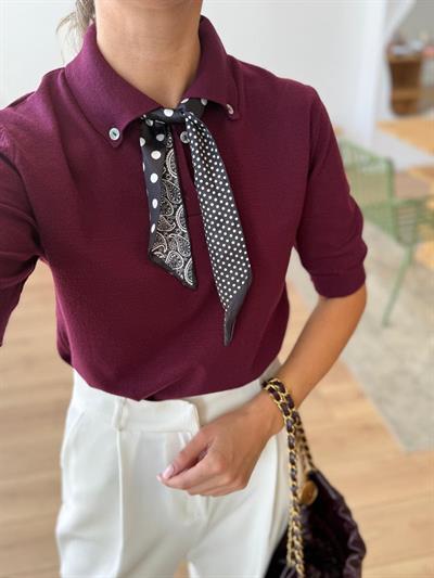 Alice Fularlı Mürdüm Triko