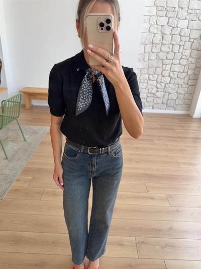 Alice Fularlı Siyah Triko