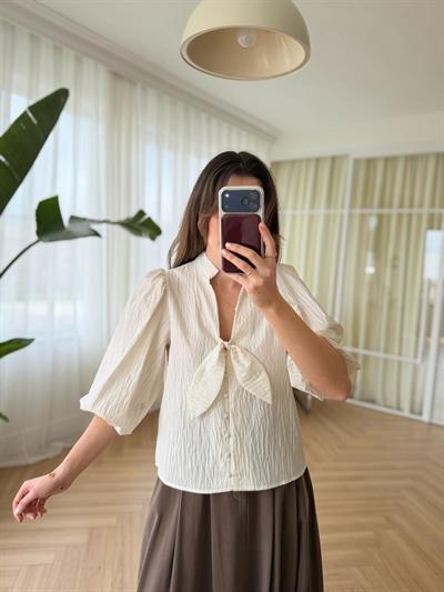 Balon Kol Çizgili Gömlek