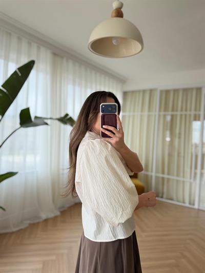 Balon Kol Çizgili Gömlek