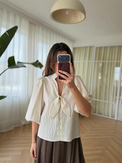 Balon Kol Çizgili Gömlek