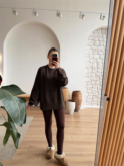 Balon Kol Kahverengi Triko