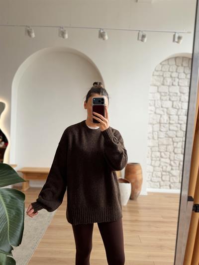 Balon Kol Kahverengi Triko