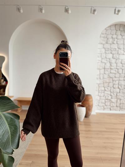 Balon Kol Kahverengi Triko