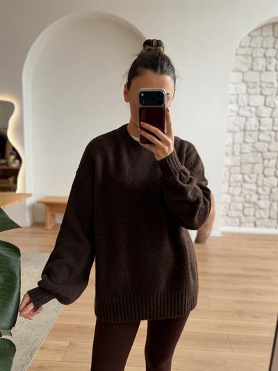 Balon Kol Kahverengi Triko