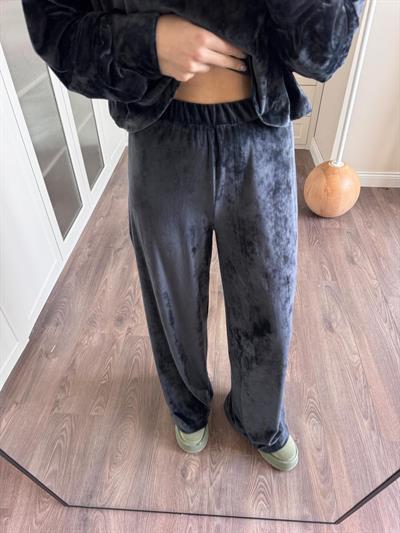 Beli Lastikli Antrasit Kadife Pantolon