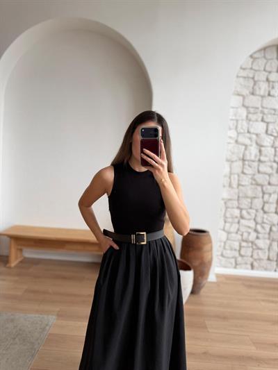 Betty Kemerli Gömlek Elbise Takım