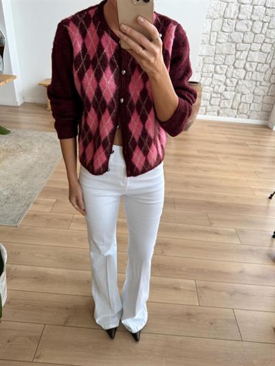 Beyaz İspanyol Paça Jean Pantolon