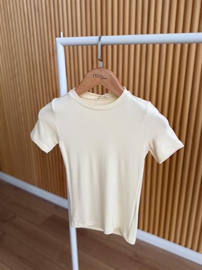 Bisiklet Yaka Kısa Kollu Sarı Body