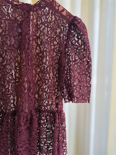 Bordo Dantel Bluz
