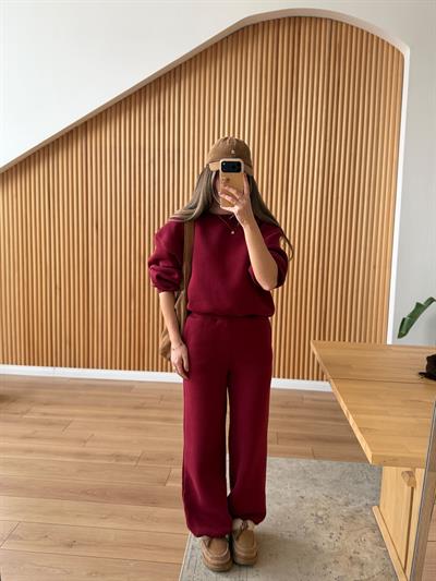 Bordo Eşofman Takımı