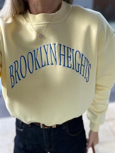 Brooklyn Heights Nakışlı Sarı Sweat