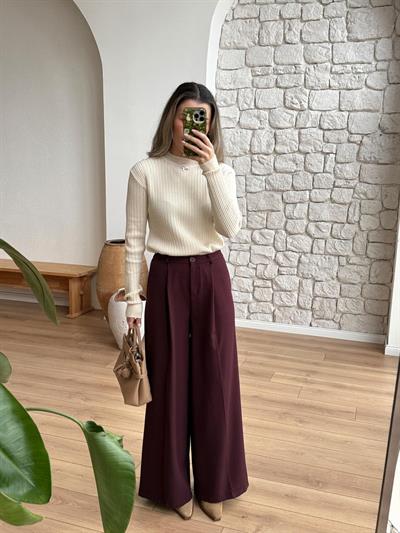 Broş Detaylı Ekru Simli Bluz