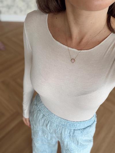 Bs Transparan Beyaz Bluz 