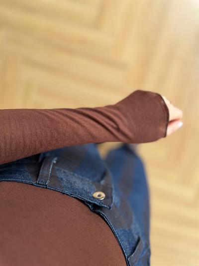 Bs Transparan Kahverengi Bluz 