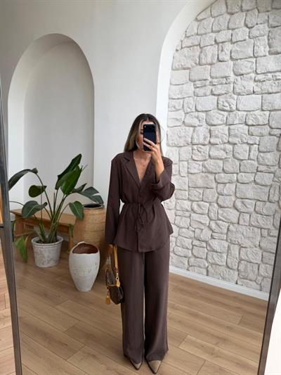 Cameron Tensel Kumaş Kahverengi Takım